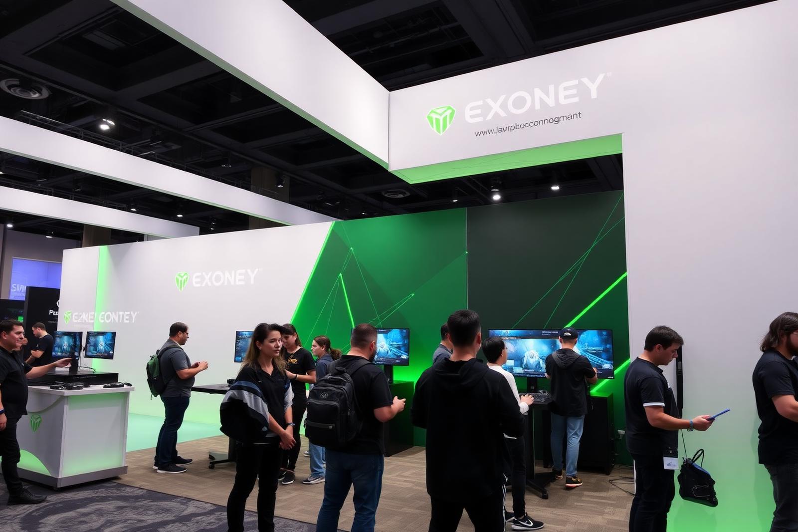 Brand activation booth at a gaming convention
